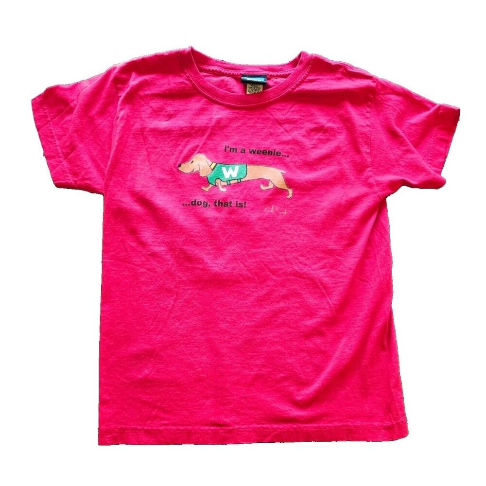 Vintage Paul Frank Womens Tshirt, Weenie Dog, Red, Large